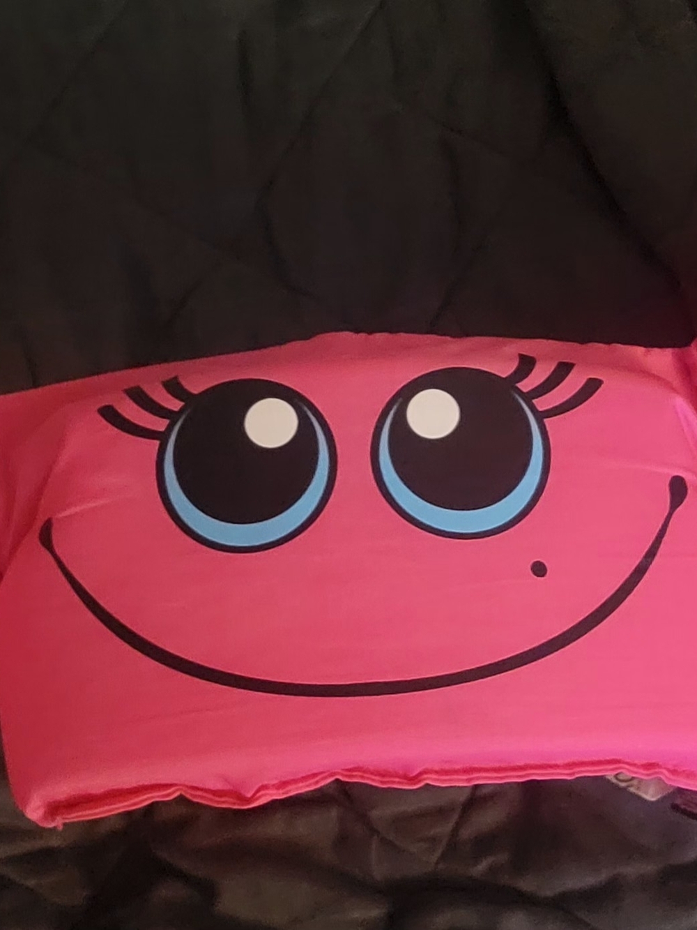 Coleman Pink Smiley Face Childs Swim Flotation Device with Blue Eyes